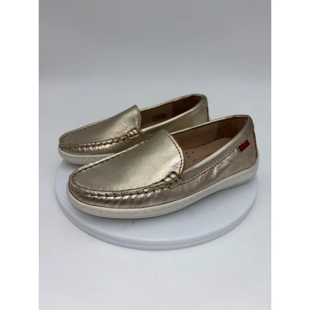 MARC JOSEPH New York Girls Gold Penny Loafer‎ Shoes Kids Leather Flat NEW